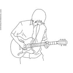 着色页: 吉他手 (行业和专业) #98326 - 免费可打印着色页