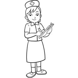 着色页: 护士 (行业和专业) #170388 - 免费可打印着色页
