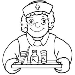 着色页: 护士 (行业和专业) #170391 - 免费可打印着色页
