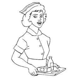 着色页: 护士 (行业和专业) #170398 - 免费可打印着色页