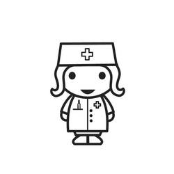 着色页: 护士 (行业和专业) #170405 - 免费可打印着色页