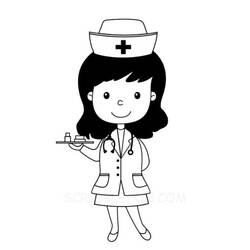 着色页: 护士 (行业和专业) #170420 - 免费可打印着色页