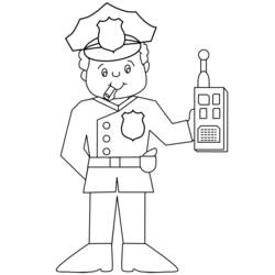 着色页: 警官 (行业和专业) #105369 - 免费可打印着色页
