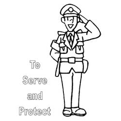 着色页: 警官 (行业和专业) #105376 - 免费可打印着色页