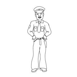 着色页: 警官 (行业和专业) #105383 - 免费可打印着色页