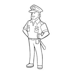 着色页: 警官 (行业和专业) #105397 - 免费可打印着色页