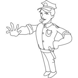 着色页: 警官 (行业和专业) #105398 - 免费可打印着色页