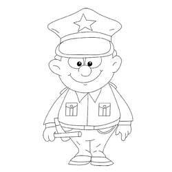 着色页: 警官 (行业和专业) #105422 - 免费可打印着色页