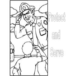 着色页: 警官 (行业和专业) #105428 - 免费可打印着色页