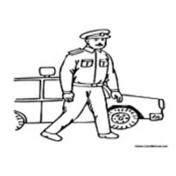 着色页: 警官 (行业和专业) #105468 - 免费可打印着色页