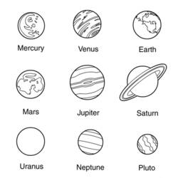 着色页: 行星(太阳系) - 免费可打印着色页
