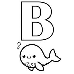 着色页: 字母B - 免费可打印着色页