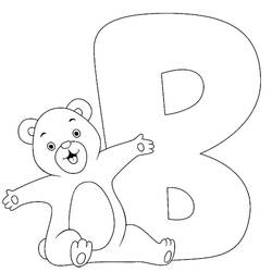 着色页: 字母B (字母和字母表) #194556 - 免费可打印着色页