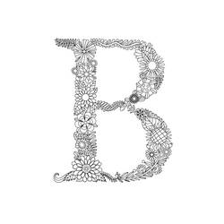 着色页: 字母B (字母和字母表) #194559 - 免费可打印着色页