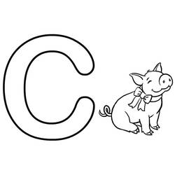着色页: 字母C (字母和字母表) #194565 - 免费可打印着色页