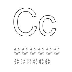 着色页: 字母C (字母和字母表) #194571 - 免费可打印着色页