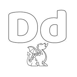 着色页: 字母D - 免费可打印着色页