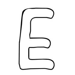 着色页: 字母E - 免费可打印着色页
