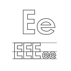 着色页: 字母E (字母和字母表) #194594 - 免费可打印着色页