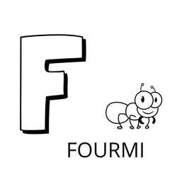 着色页: 字母F (字母和字母表) #194607 - 免费可打印着色页