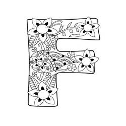 着色页: 字母F (字母和字母表) #194608 - 免费可打印着色页