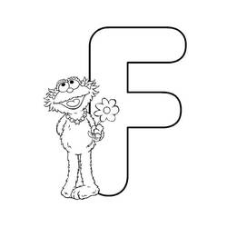 着色页: 字母F - 免费可打印着色页
