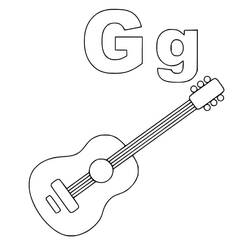着色页: 字母G (字母和字母表) #194627 - 免费可打印着色页