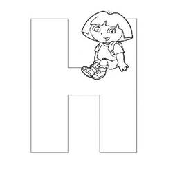着色页: 字母H (字母和字母表) #194632 - 免费可打印着色页