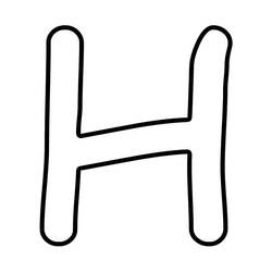 着色页: 字母H (字母和字母表) #194636 - 免费可打印着色页