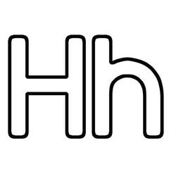 着色页: 字母H - 免费可打印着色页