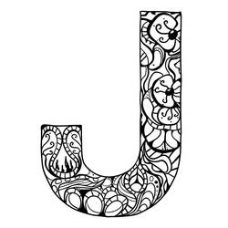着色页: 字母J (字母和字母表) #194661 - 免费可打印着色页
