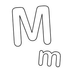 着色页: 字母M - 免费可打印着色页