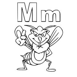 着色页: 字母M (字母和字母表) #194699 - 免费可打印着色页