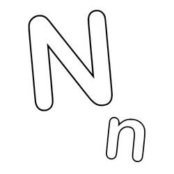着色页: 字母N - 免费可打印着色页