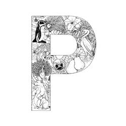 着色页: 字母P (字母和字母表) #194735 - 免费可打印着色页