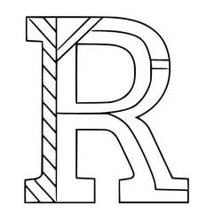 着色页: 字母R (字母和字母表) #194759 - 免费可打印着色页