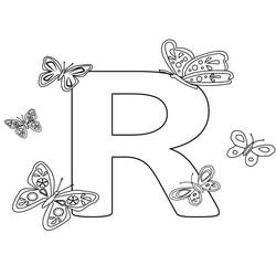 着色页: 字母R (字母和字母表) #194767 - 免费可打印着色页