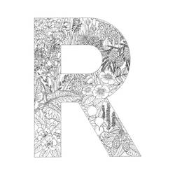 着色页: 字母R (字母和字母表) #194769 - 免费可打印着色页
