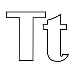 着色页: 字母T - 免费可打印着色页