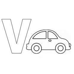 着色页: 字母V - 免费可打印着色页