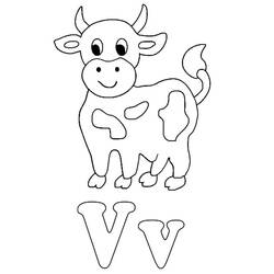 着色页: 字母V (字母和字母表) #194811 - 免费可打印着色页