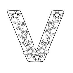 着色页: 字母V (字母和字母表) #194812 - 免费可打印着色页