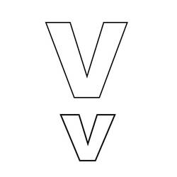 着色页: 字母V (字母和字母表) #194813 - 免费可打印着色页
