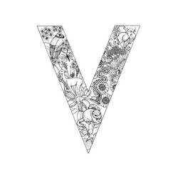 着色页: 字母V (字母和字母表) #194815 - 免费可打印着色页