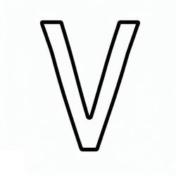 着色页: 字母V (字母和字母表) #194821 - 免费可打印着色页