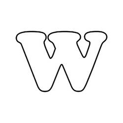 着色页: 字母W (字母和字母表) #194824 - 免费可打印着色页
