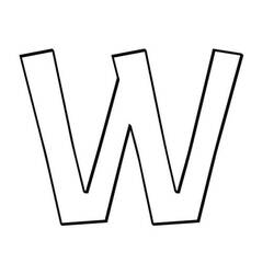 着色页: 字母W (字母和字母表) #194825 - 免费可打印着色页