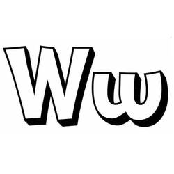 着色页: 字母W (字母和字母表) #194828 - 免费可打印着色页