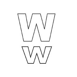 着色页: 字母W (字母和字母表) #194829 - 免费可打印着色页