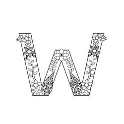 着色页: 字母W (字母和字母表) #194830 - 免费可打印着色页